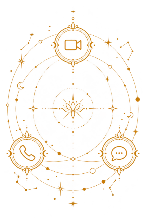 Celestial orbits with communication symbols
